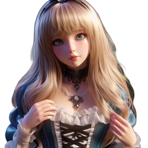 dress, jewelry, crown, staff transparent PNG cut-out