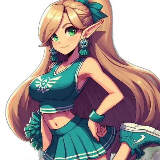 dress, staff, anime, pixel art transparent PNG cut-out