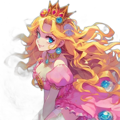crown, dress, staff, fantasy art transparent PNG cut-out