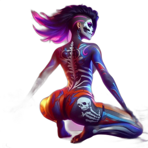 creature, concept art, fantasy art, cyberpunk transparent PNG cut-out
