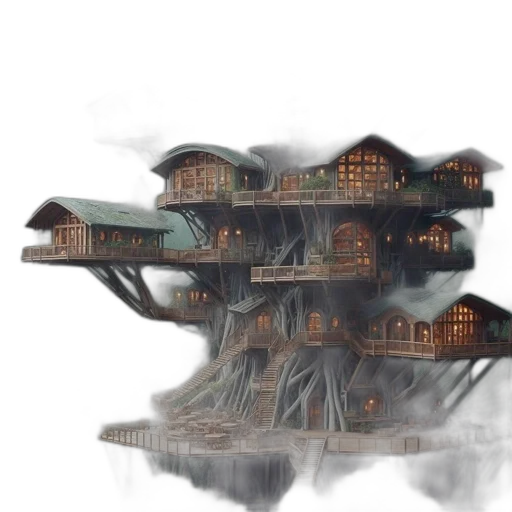building, furniture, tree, concept art transparent PNG cut-out