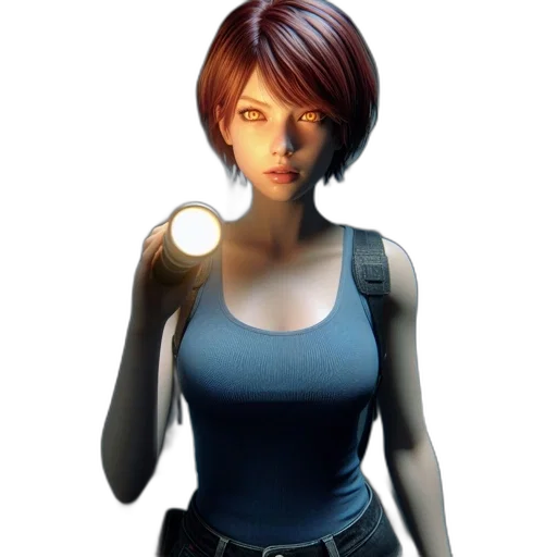 jacket, face, concept art, 3d render transparent PNG cut-out