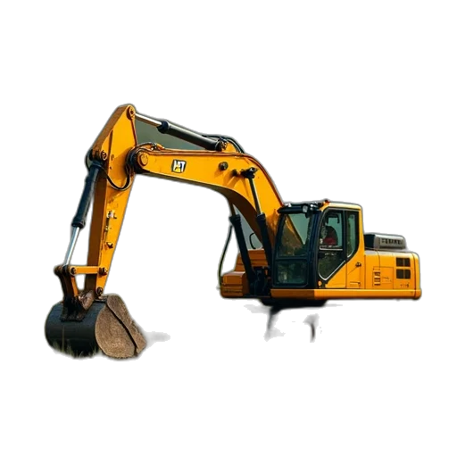 robot, 3d render, small, excavating transparent PNG cut-out