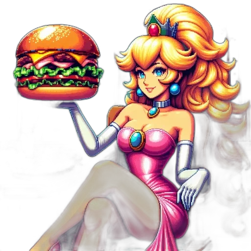 food, dress, pixel art, vaporwave transparent PNG cut-out