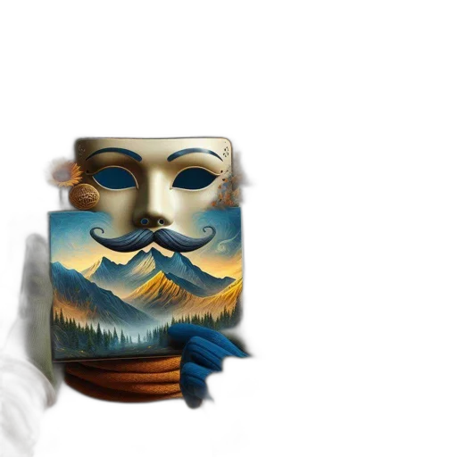 mask, bottle, face, crown transparent PNG cut-out