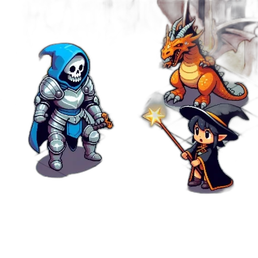 pixel art, concept art, fantasy art, comic book art transparent PNG cut-out
