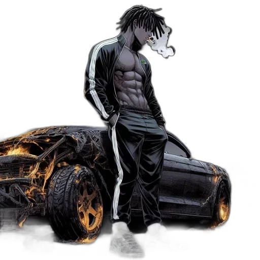 car, concept art, comic book art, cyberpunk transparent PNG cut-out