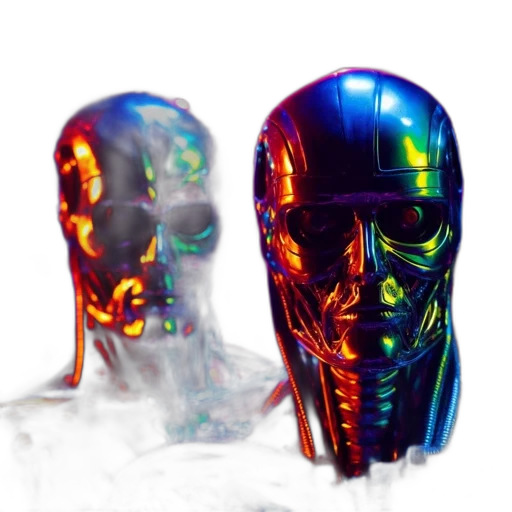 mask, robot, cyberpunk, 3d render transparent PNG cut-out
