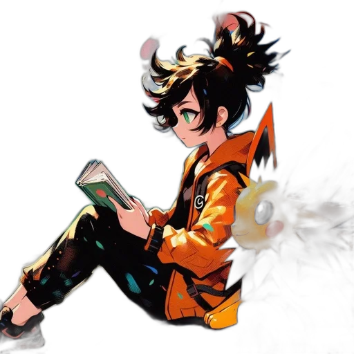 dragon, weapon, staff, jacket transparent PNG cut-out