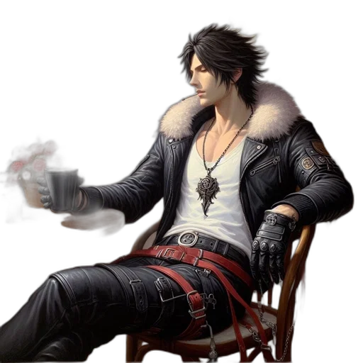 jacket, staff, weapon, concept art transparent PNG cut-out