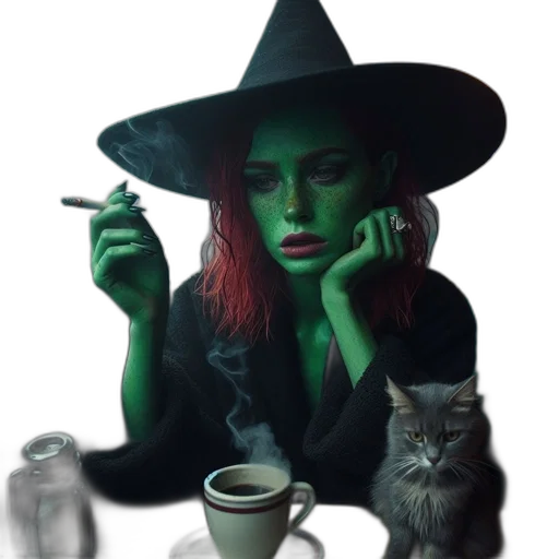 hat, mask, staff, creature transparent PNG cut-out