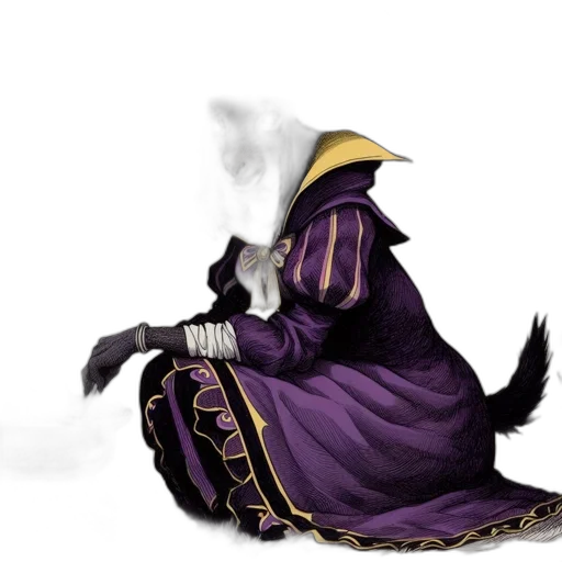 staff, dragon, mask, dress transparent PNG cut-out