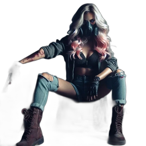 jacket, mask, concept art, cyberpunk transparent PNG cut-out