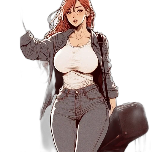 jacket, staff, dress, weapon transparent PNG cut-out