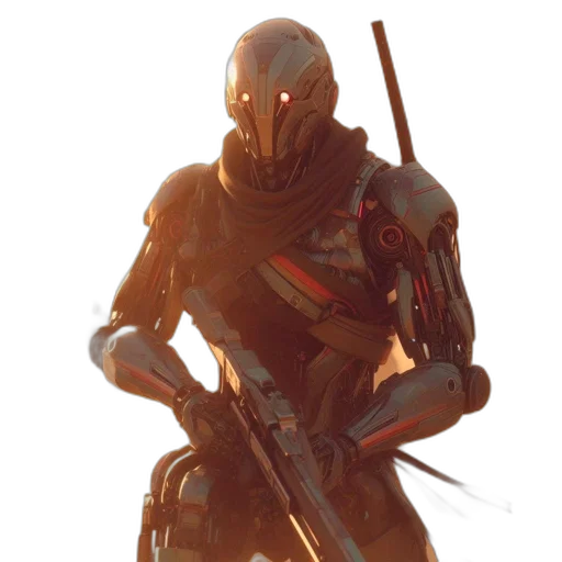 robot, weapon, staff, sword transparent PNG cut-out