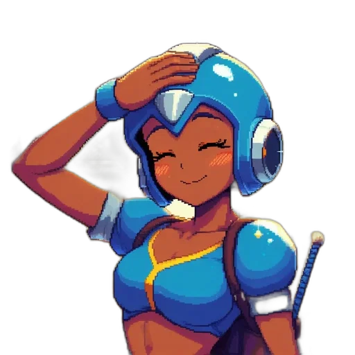 robot, staff, pixel art, concept art transparent PNG cut-out
