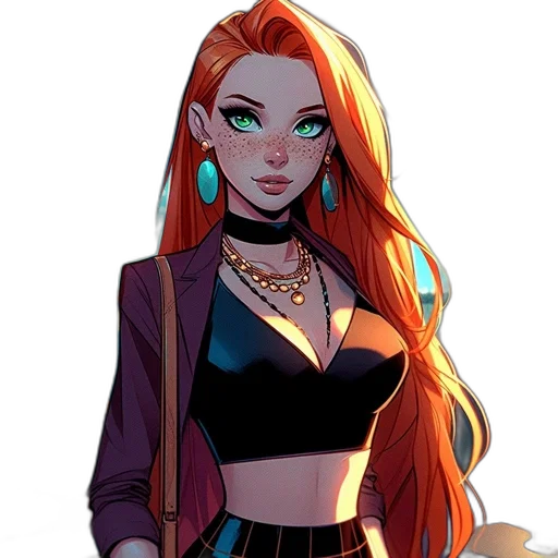 jewelry, jacket, concept art, comic book art transparent PNG cut-out