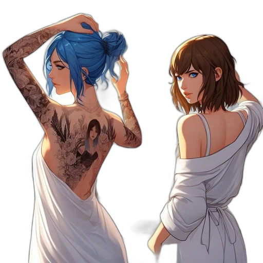 dress, hair, concept art, anime transparent PNG cut-out