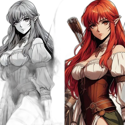 fantasy art, concept art, comic book art, anime transparent PNG cut-out