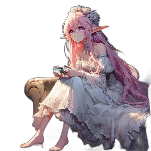 dress, dragon, weapon, staff transparent PNG cut-out