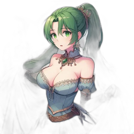 dress, weapon, flower, staff transparent PNG cut-out