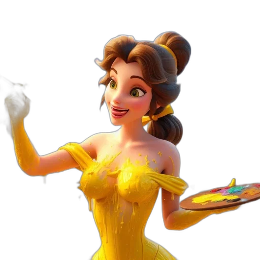 dress, staff, 3d render, concept art transparent PNG cut-out