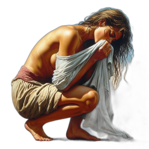 jewelry, dress, oil painting, photorealistic transparent PNG cut-out