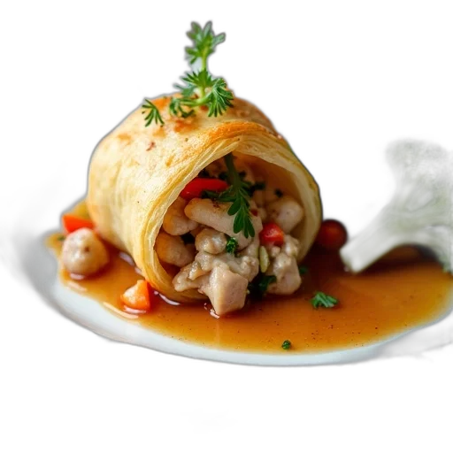 food, photorealistic, 3d render, gourmet transparent PNG cut-out