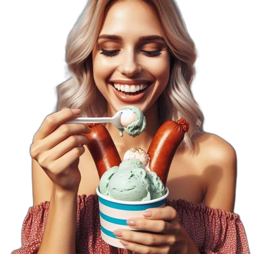 food, face, photorealistic, 3d render transparent PNG cut-out
