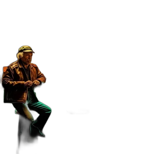 jacket, staff, hat, robot transparent PNG cut-out