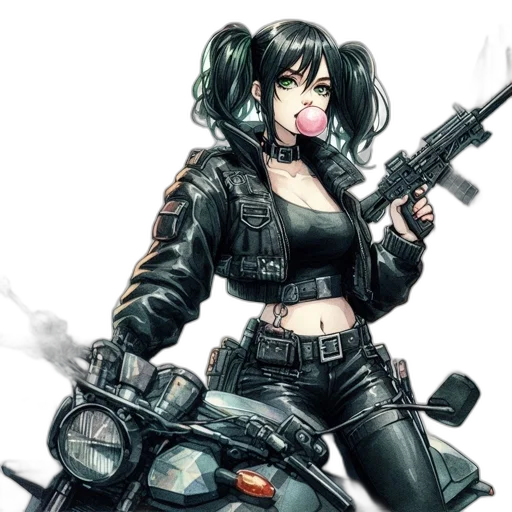 weapon, cyberpunk, comic book art, concept art transparent PNG cut-out