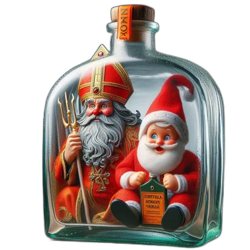 bottle, inside, glass, two transparent PNG cut-out