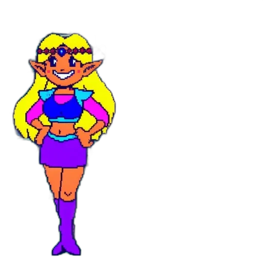 dress, staff, pixel art, vaporwave transparent PNG cut-out