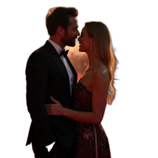dress, neon lights, fire, actor transparent PNG cut-out