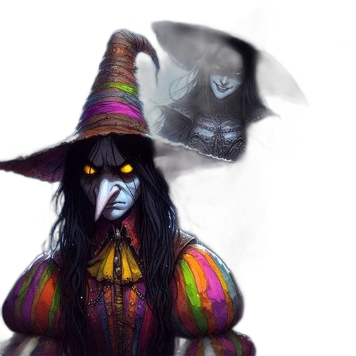 mask, hat, creature, staff transparent PNG cut-out