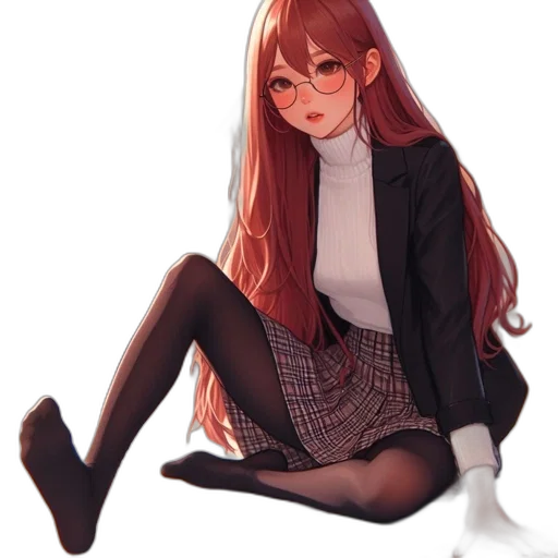jacket, dress, creature, hair transparent PNG cut-out