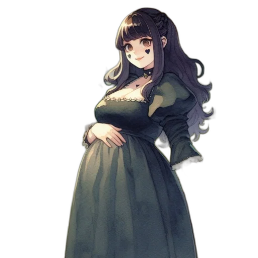 dress, staff, creature, face transparent PNG cut-out