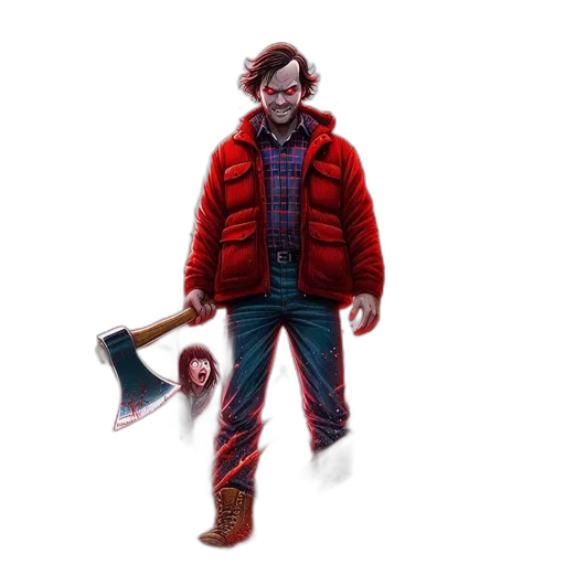 jacket, weapon, staff, creature transparent PNG cut-out