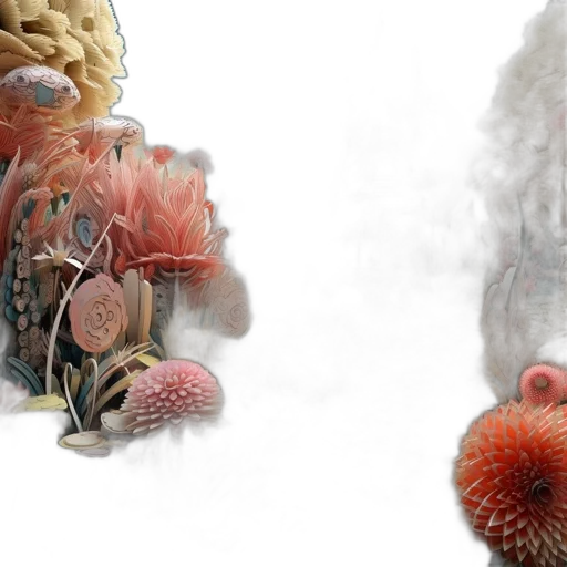 flower, 3d render, photorealistic, concept art transparent PNG cut-out