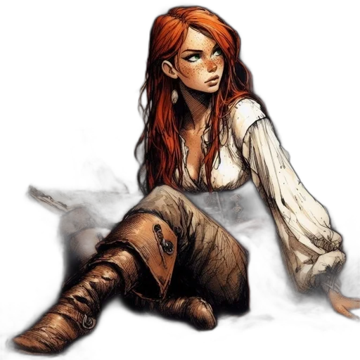 comic book art, fantasy art, concept art, watercolor transparent PNG cut-out