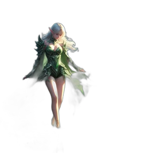 dress, dragon, creature, staff transparent PNG cut-out