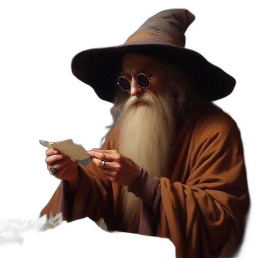 staff, hat, dragon, fantasy art transparent PNG cut-out