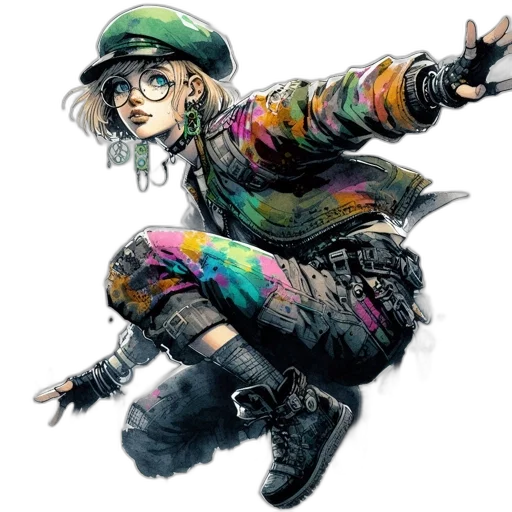 jacket, weapon, staff, concept art transparent PNG cut-out