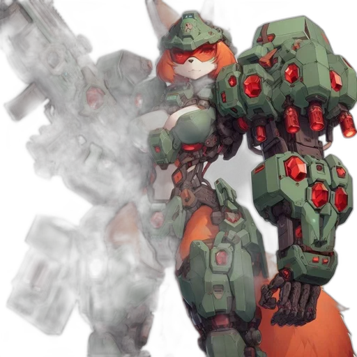 robot, weapon, concept art, 3d render transparent PNG cut-out