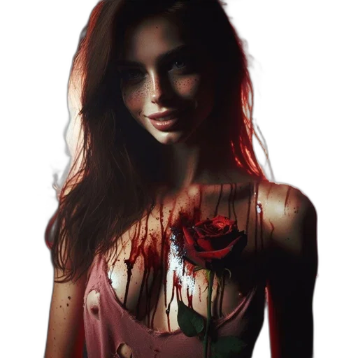 dress, flower, photorealistic, pixel art transparent PNG cut-out