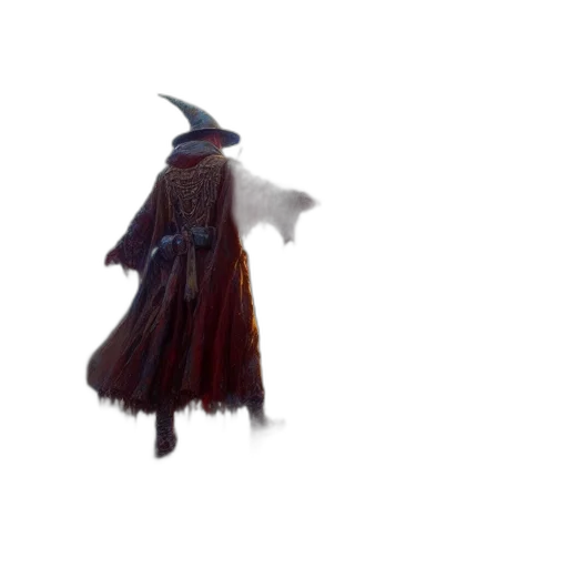 hat, dress, staff, creature transparent PNG cut-out