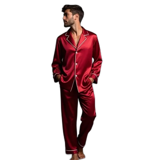 jacket, red, men, satin transparent PNG cut-out