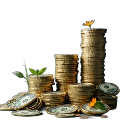 3d render, real, rate, cash transparent PNG cut-out