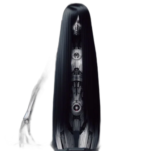 hair, staff, robot, weapon transparent PNG cut-out