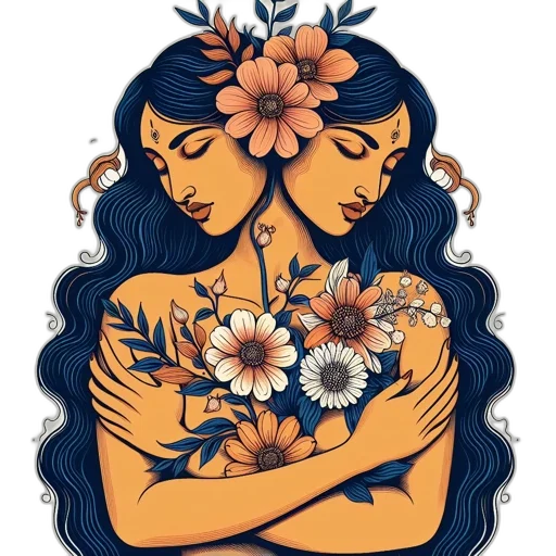 flower, jewelry, watercolor, fantasy art transparent PNG cut-out